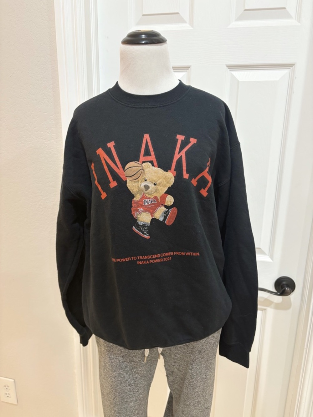 Inaka Power Bred Black Teddy CREWNECK Medium